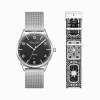 Cheap Set Code TS schwarze Uhr und Armband schwarzer Nachthimmel Damen Uhren|Damenuhren